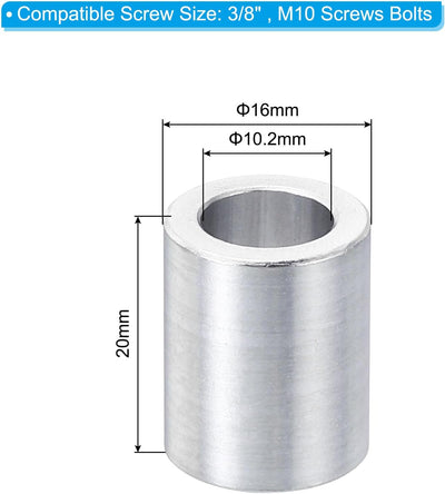 Espaciadores aluminio M10 5 pzas 0.4x0.63x0.79pulg