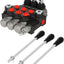 Válvula flujo hidráulico 3 carretes G manija ajustable