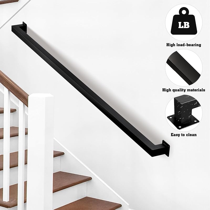 Barandilla escalera pasamanos metal negro hierro forjado