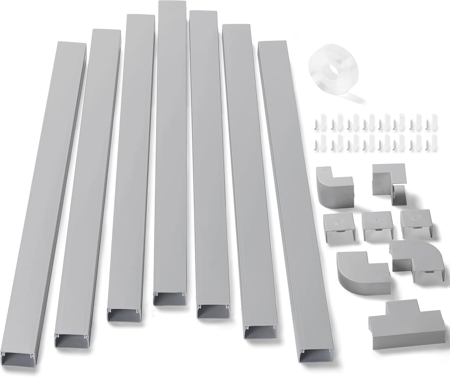 Kit ocultador cables 126pulg para TV pared canaleta gris
