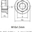 Brida acero inox M10x1.0 197pulg 5pcs