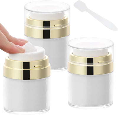 Pack 3 botellas vacío doradas 30ml para loción y maquillaje