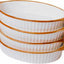 Set 4 Moldes Ovalados Porcelana Gratinar Doble Asa