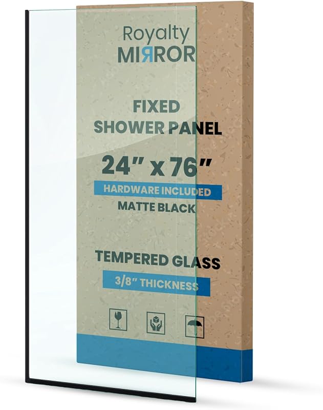 Pantalla ducha fija 24x76" vidrio templado sin marco