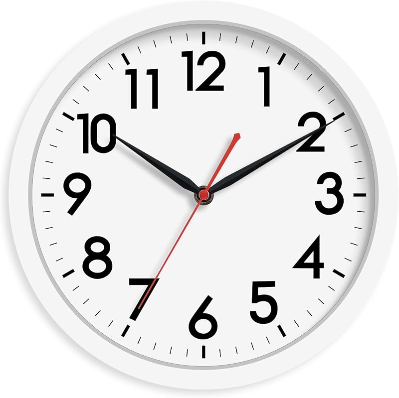Reloj pared silencioso batería 10pulg analógico decorativo