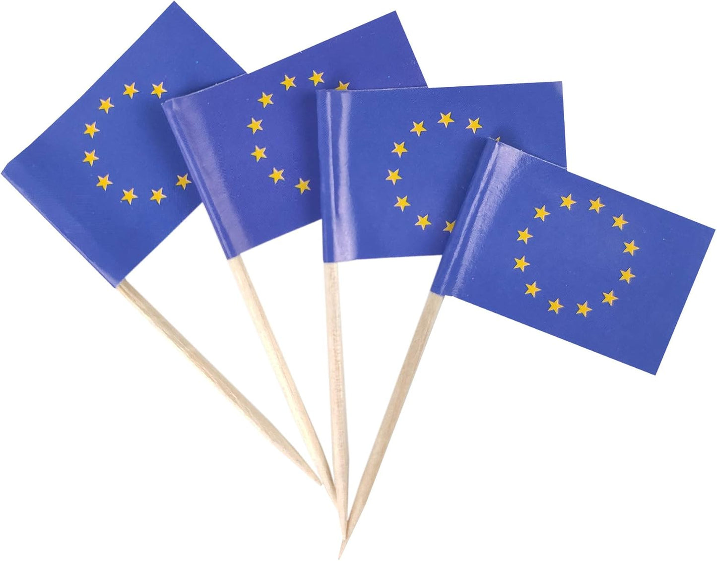 Banderas UE mini para cupcakes 100 pzas