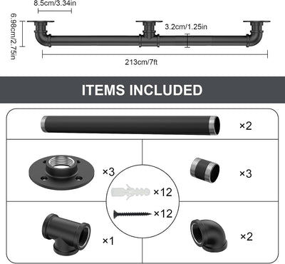 Pasamanos hierro escalera 7ft barra antiderrap