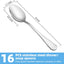 Set 16 cucharas acero inox grado alimenticio para hogar cocina