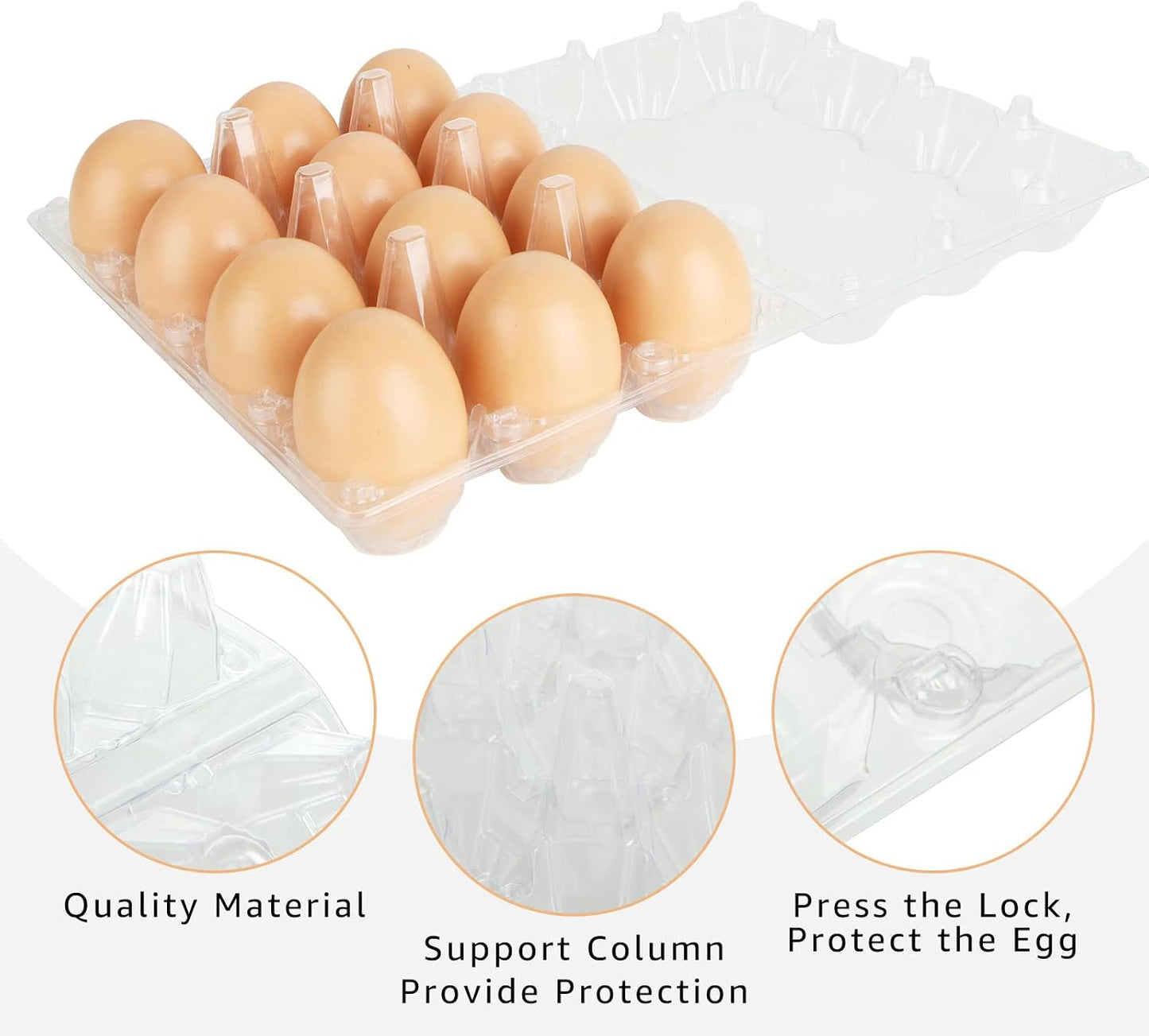 Cartones huevos plástico transparente vacíos 40 pack