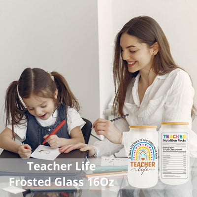 Vaso vidrio regalo profesores regreso a clases