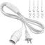 Cable extensión linterna E26 interruptor enchufe 13ft blanco
