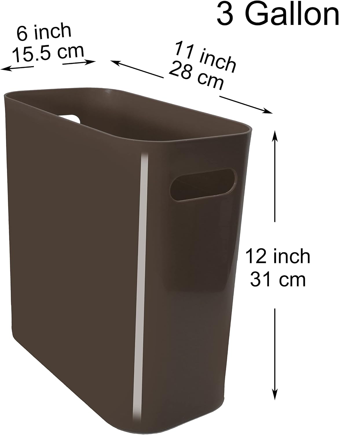 2 Cubos Basura Plástico 3gal con Asas para Oficina Hogar