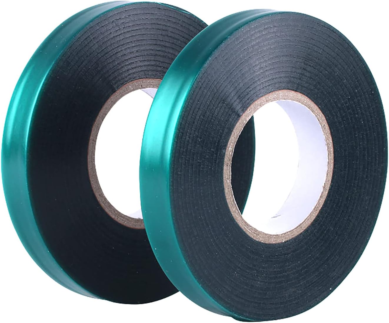 2 Rollos Cinta Elástica Gruesa Verde para Jardín 0.5pulg x150ft