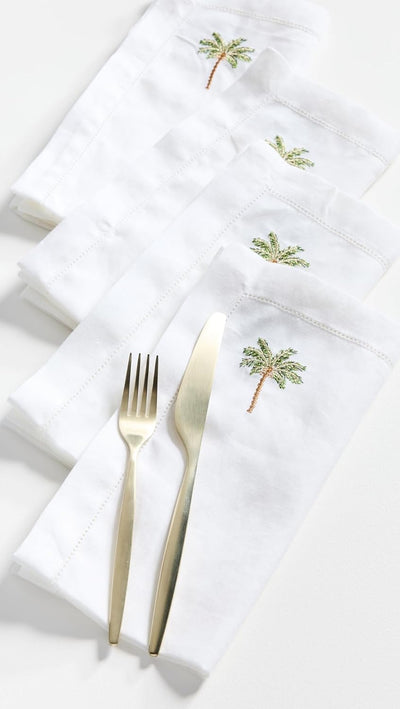Set 4 servilletas mujer palma de pino