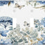 Cubiertas placa interruptor flores azules hojas mariposa beige 4 segmentos