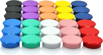 30 Imanes Fuertes Coloridos para Nevera y Pizarra 10 Colores