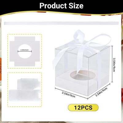 Caja plástico cupcakes 12 pzas transparente 3.5"
