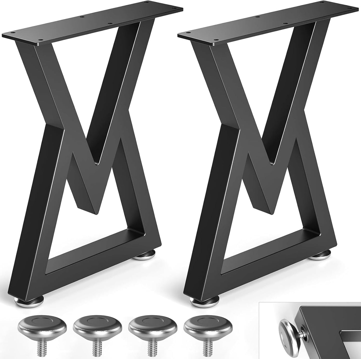 Patas metal para mesa centro 36pulg negras set 2