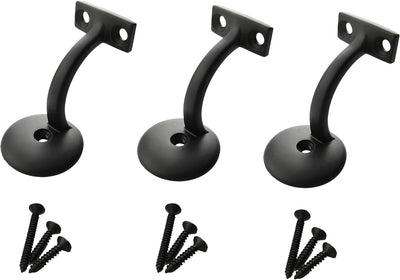 Soportes pasamanos base redonda 3pulg pack 3 negro satinado