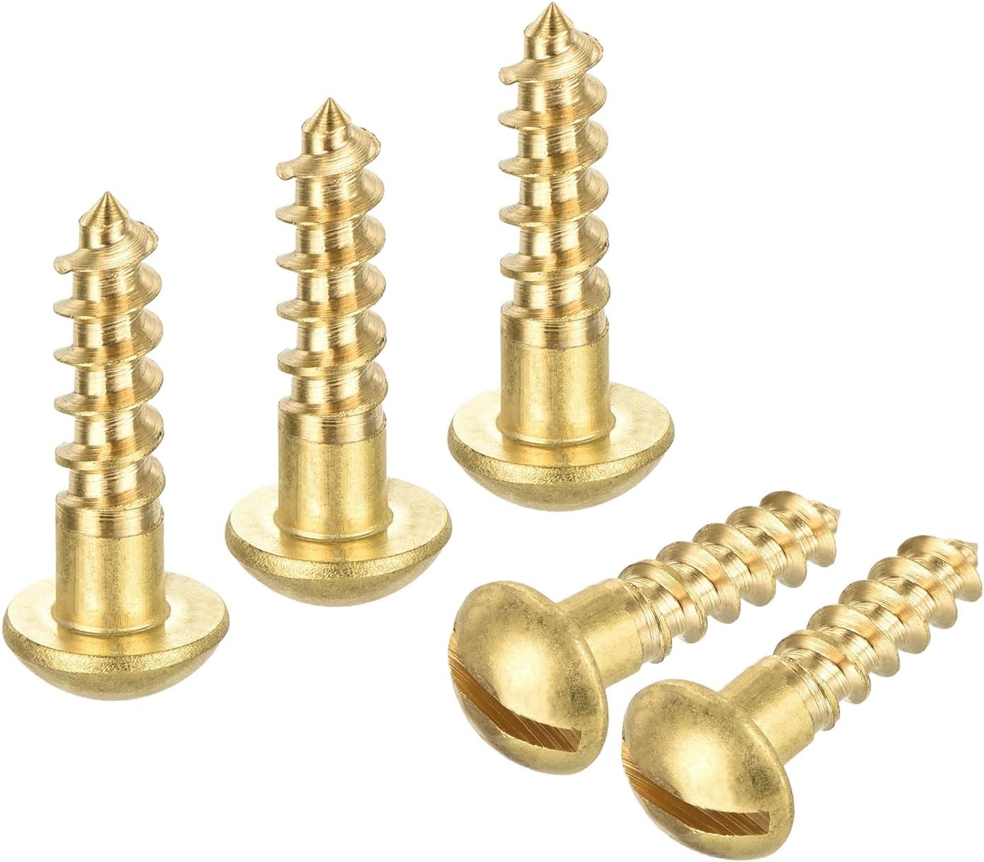 Tornillos M5 x 0.787pulg latón cabeza redonda ranurada 30uds