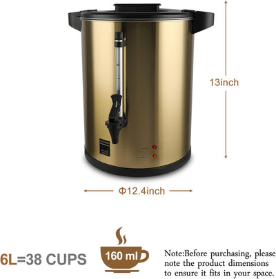 Set 3 Chafer Acero Inox 8qt con Cafetera 6l 38 Tazas Oro