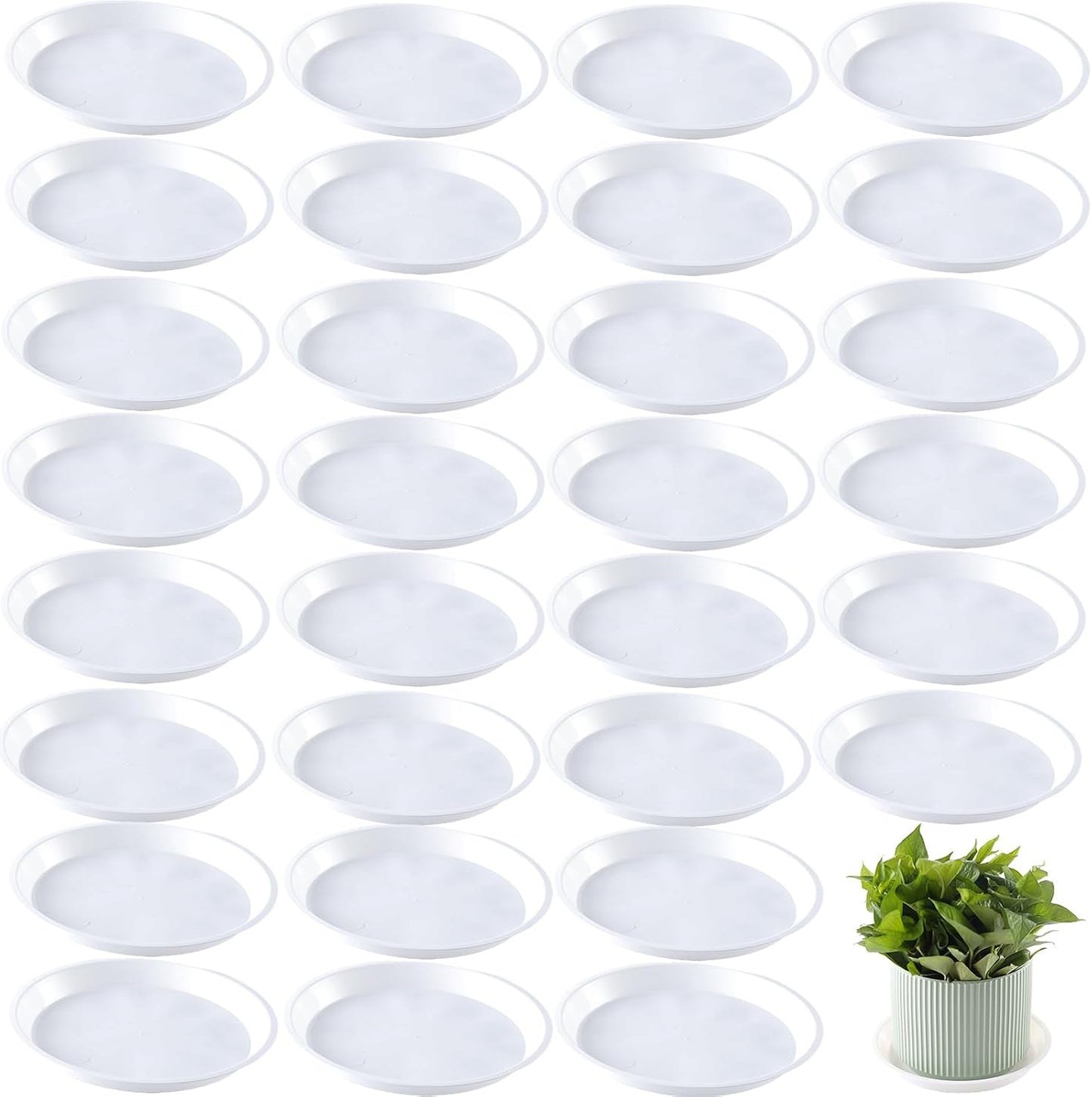 30 Platillos Plástico 5" para Macetas Goteo