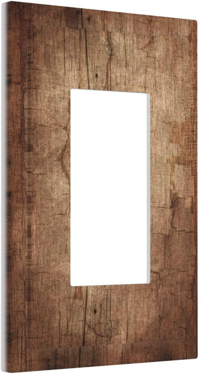 Placa interruptor de madera sepia tono rural 1 gang decorativa