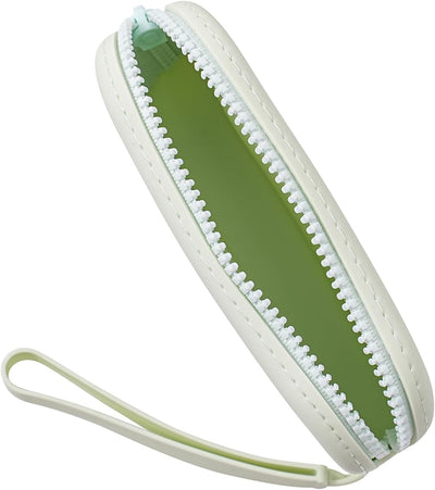 Bolsa maquillaje silicona con compartimentos cremallera verde claro