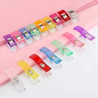 200 Clips Costura Plástico Jumbo y Pequeños
