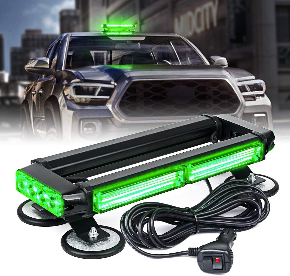 Barra luces LED verde cob techo magnética emergencia