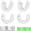 4 Soportes Acero Inox Barra U 1-1/4" Color Blanco