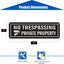 2 Carteles No Trespassing Autoadhesivo 9.8x3pulg