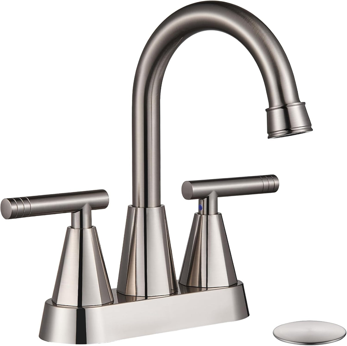 Grifos baño níquel cepillado 4pulg drenaje desplegable acero inox