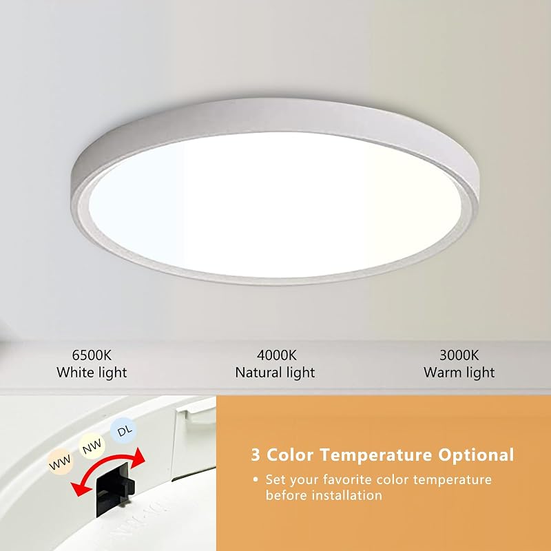 Luz techo LED 15.8" 3000K-6000K montaje ras