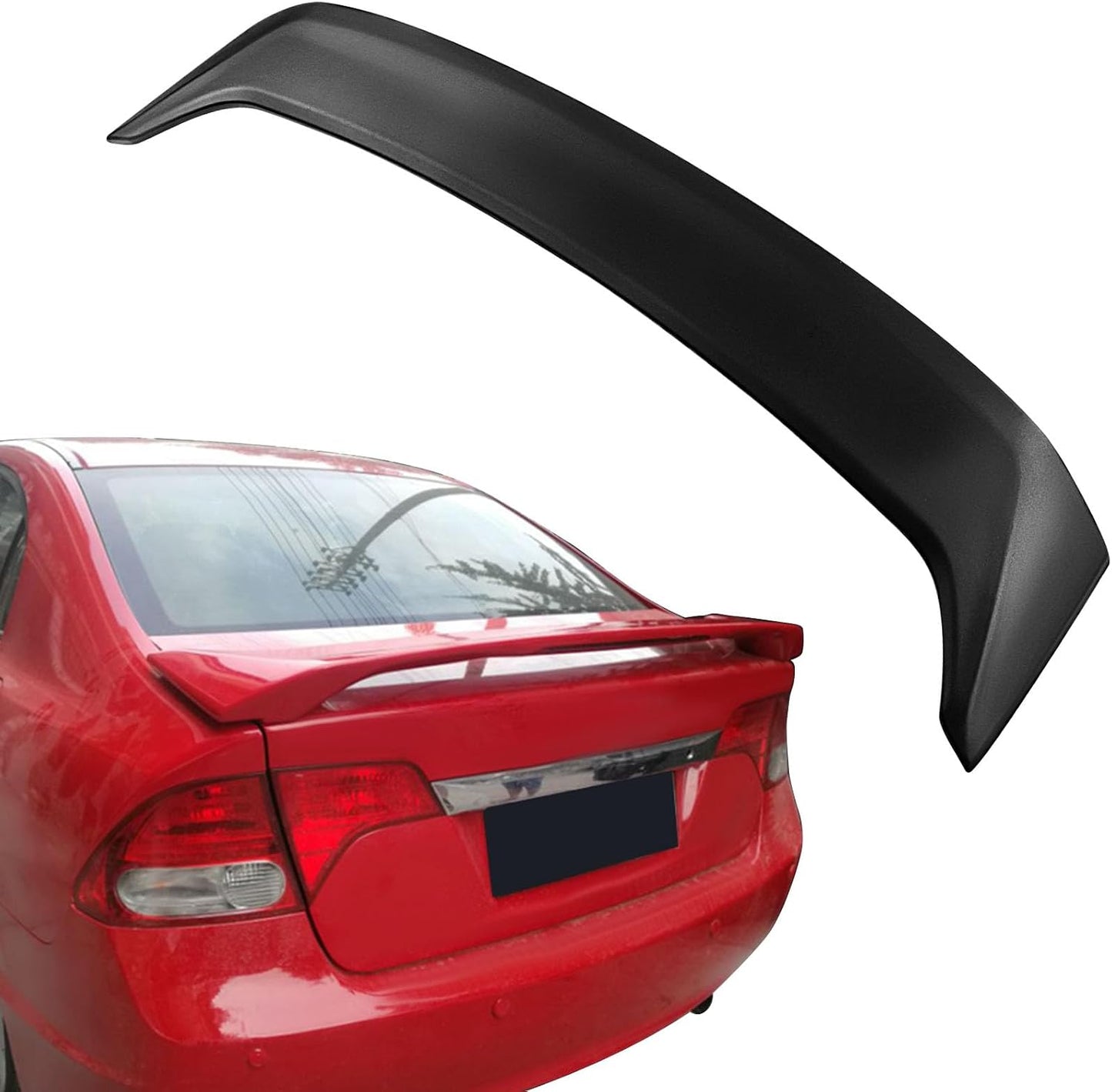 Alerón trasero ABS 1 pieza negro mate Honda Civic 06-11