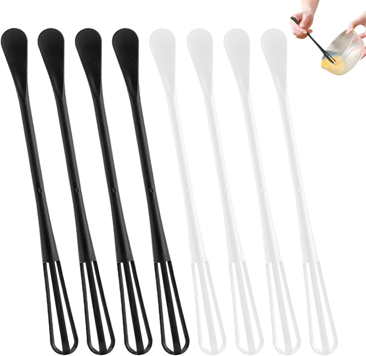 8 mini batidores 2 en 1 y cucharas para cocinar y hornear