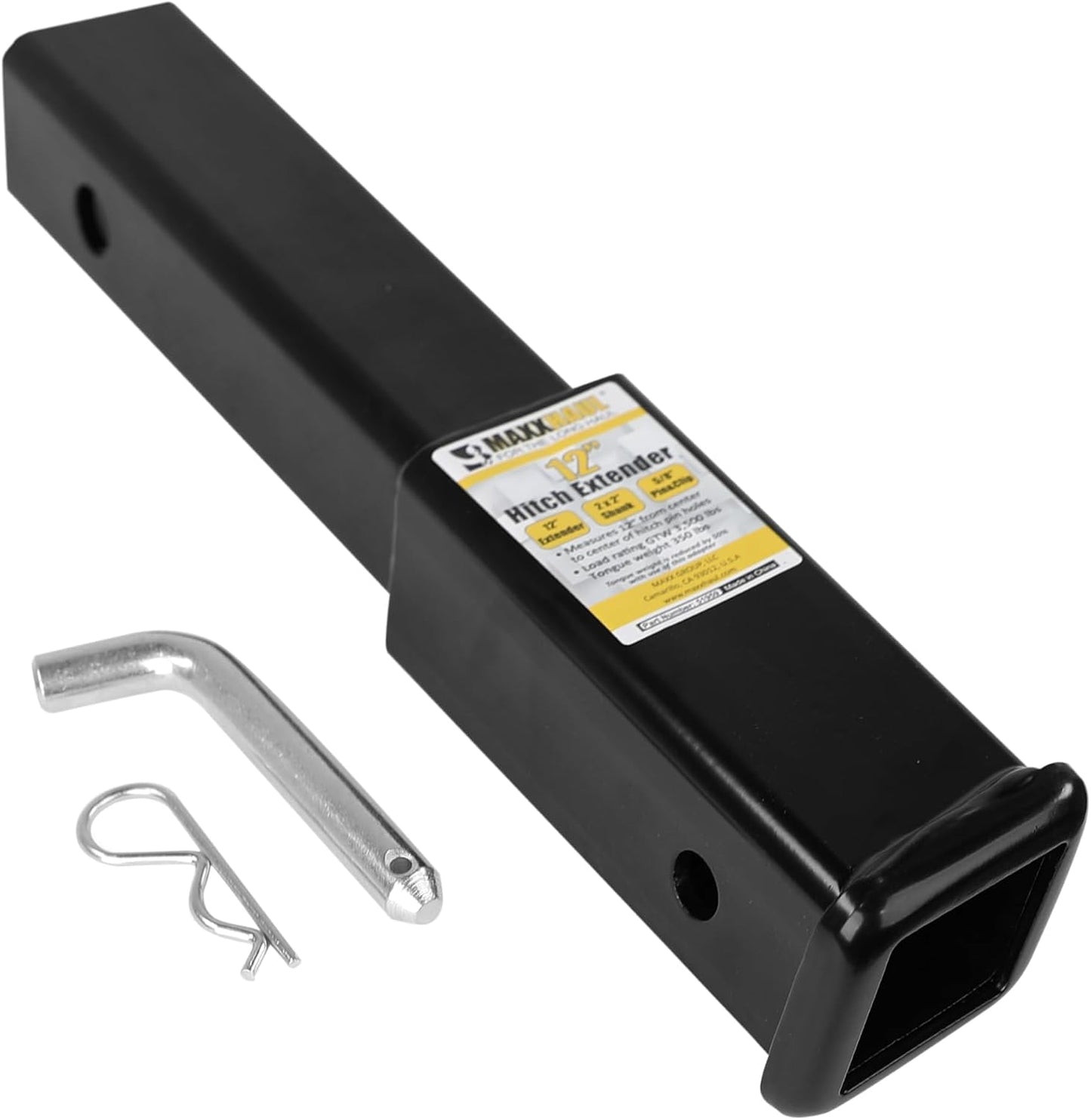 Extensión enganche remolque 12" tubo 2x2 comp 3500lb