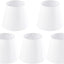 Set 5 pantallas lámpara araña 4x6" blanco seda sintética