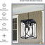 Lámpara colgante exterior 3 luces negras vidrio transparente