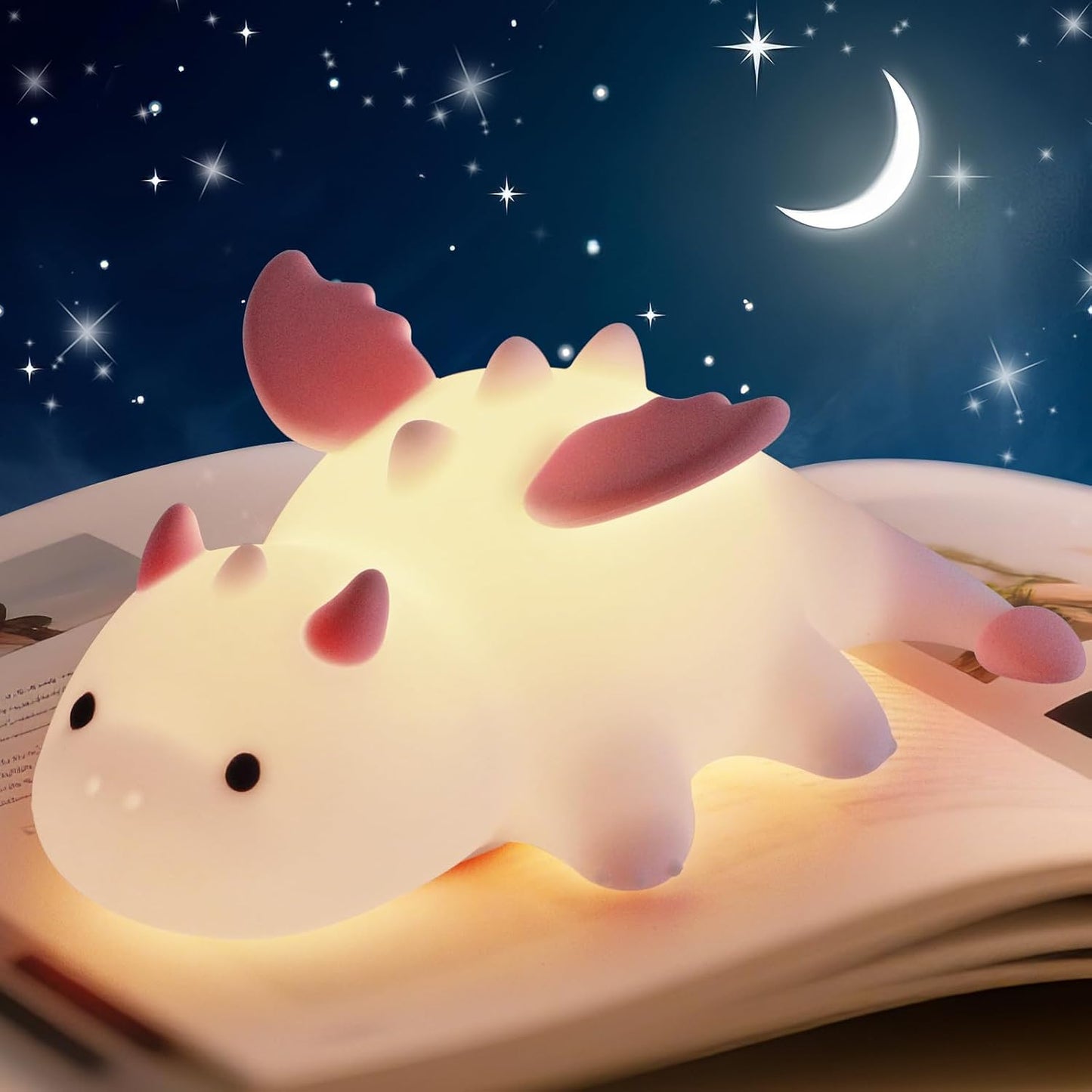 Luz Nocturna Dragón Rosa Niña 10 Modos Recargable