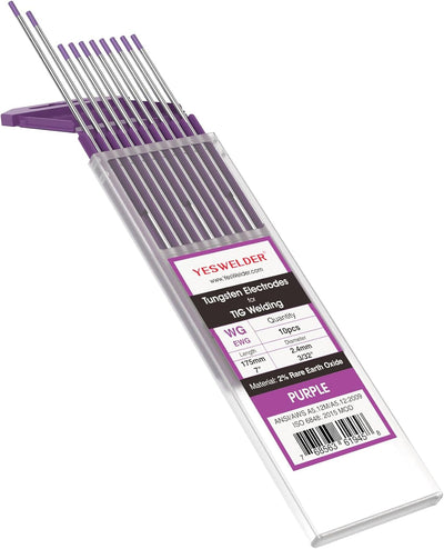 Electrodo TIG Tungsteno 3/32x7 10 Pzas No Radiactivo
