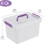 6 Pzas Caja Transparente 6qt con Tapa Asa