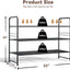 Zapatero metal 3 niveles 32.5" negro apilable