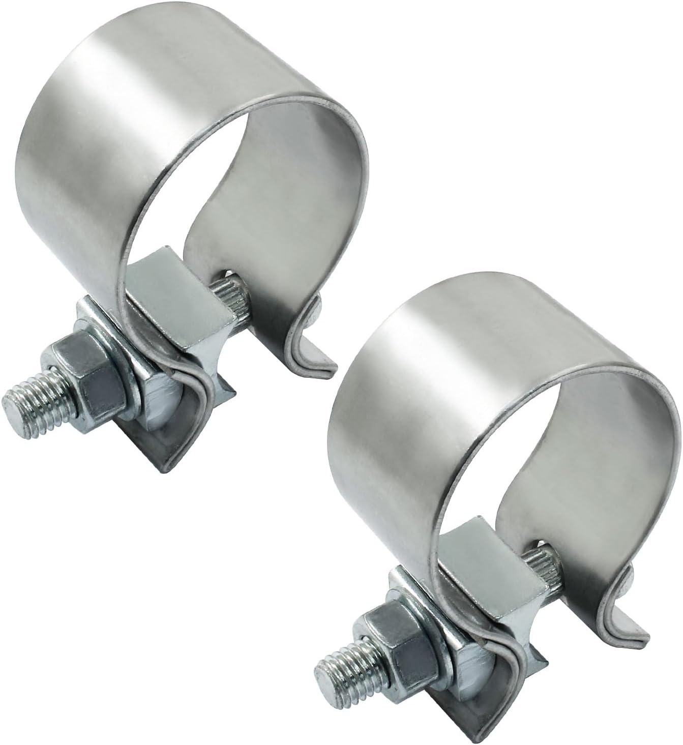 Abrazadera escape 1.75" acero inox 2 Pzas