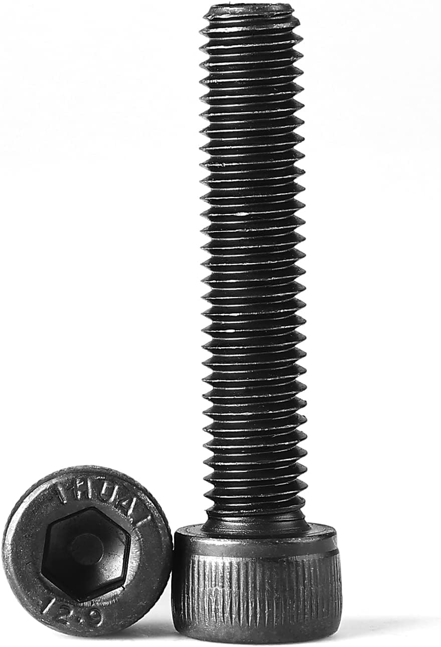 Tornillos hex M5-0.031x2.165pulg acero aleación grado 12.9 negro