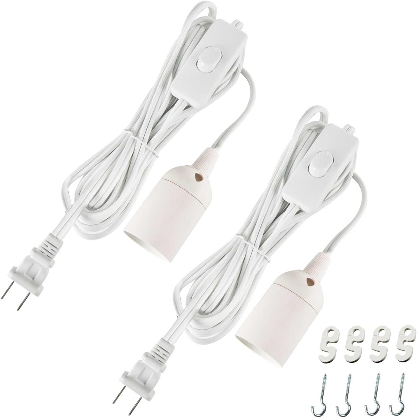 Extensión lámpara colgante E26 con interruptor 15ft pack 2