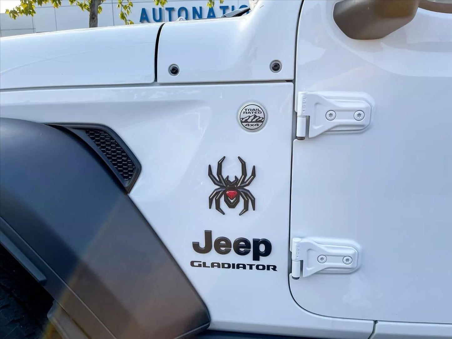 Emblema Araña Insignia Coche Universal Negro Rojo