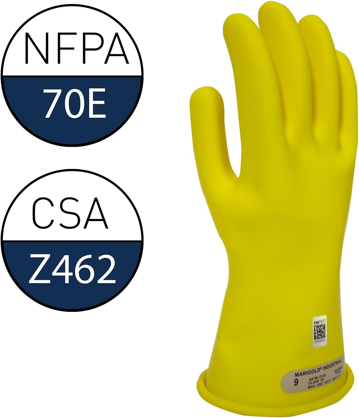 Guantes eléctricos aislados goma amarilla 11pulg talla 10