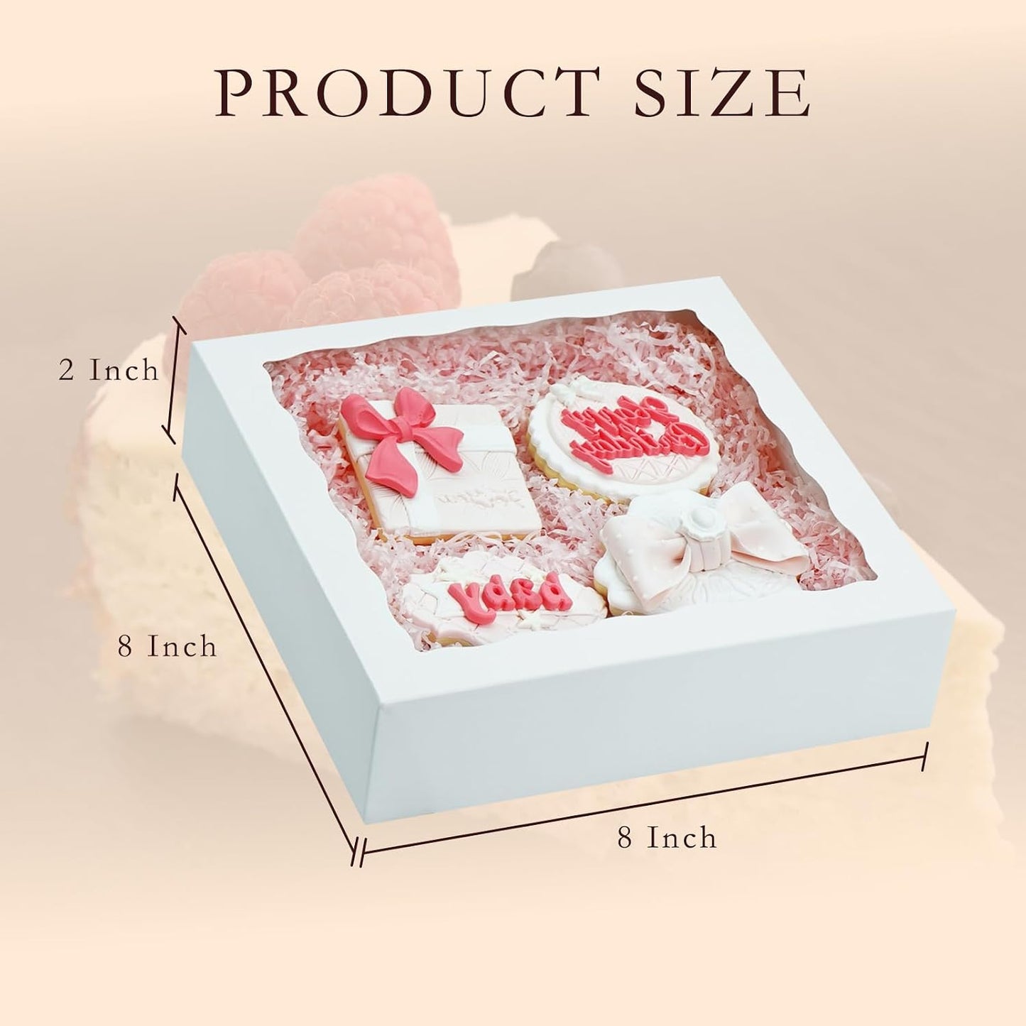 15 Cajas Panadería 8x8x2pulg con Ventana Galletas