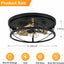 Lámpara techo jaula 3 luces metal negro y dorado cocina